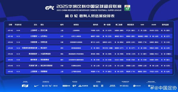 VAR刘威青岛西海岸vs大连英博:主裁单丹奥让球网体育信息