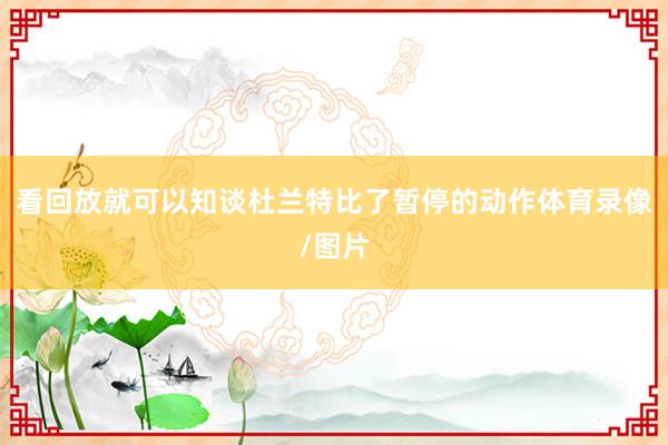 看回放就可以知谈杜兰特比了暂停的动作体育录像/图片