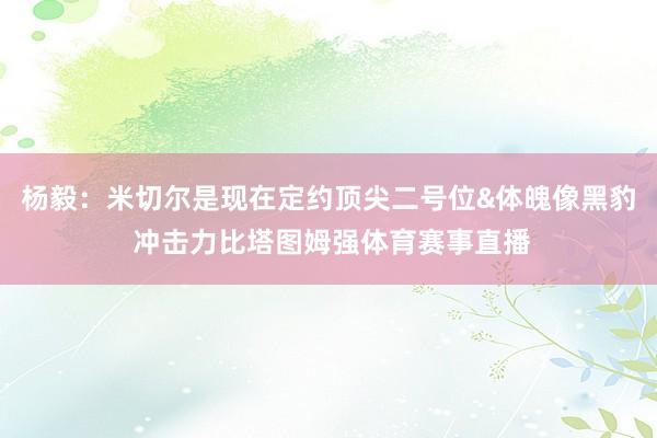 杨毅：米切尔是现在定约顶尖二号位&体魄像黑豹 冲击力比塔图姆强体育赛事直播