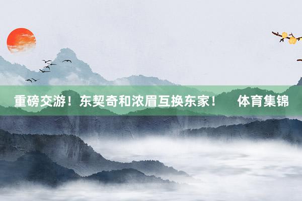 重磅交游！东契奇和浓眉互换东家！    体育集锦