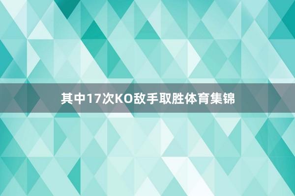 其中17次KO敌手取胜体育集锦