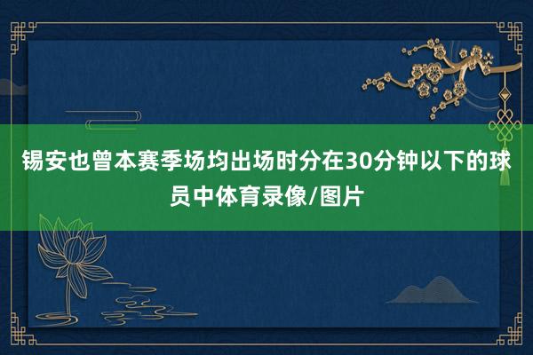 锡安也曾本赛季场均出场时分在30分钟以下的球员中体育录像/图片