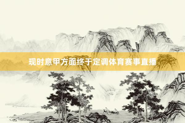 现时意甲方面终于定调体育赛事直播