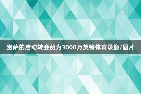 宽萨的启动转会费为3000万英镑体育录像/图片