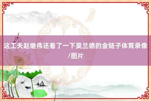 这工夫赵继伟还看了一下莫兰德的金链子体育录像/图片