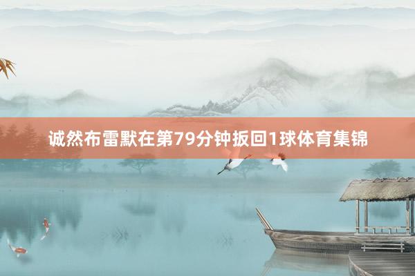 诚然布雷默在第79分钟扳回1球体育集锦