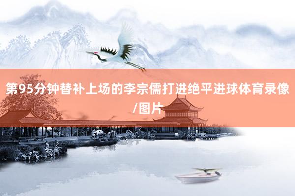 第95分钟替补上场的李宗儒打进绝平进球体育录像/图片