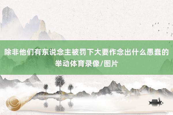 除非他们有东说念主被罚下大要作念出什么愚蠢的举动体育录像/图片