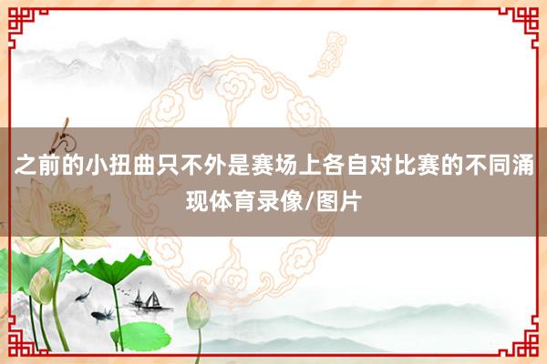 之前的小扭曲只不外是赛场上各自对比赛的不同涌现体育录像/图片